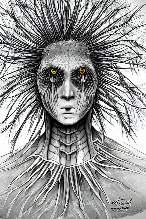 Image similar to dandelion monster anime male, symmetrical, highly detailed, digital art, sharp focus, trending on art station