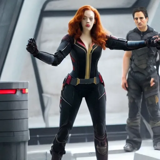 Image similar to a still of kat dennings as black widow in iron man 2 ( 2 0 1 0 )