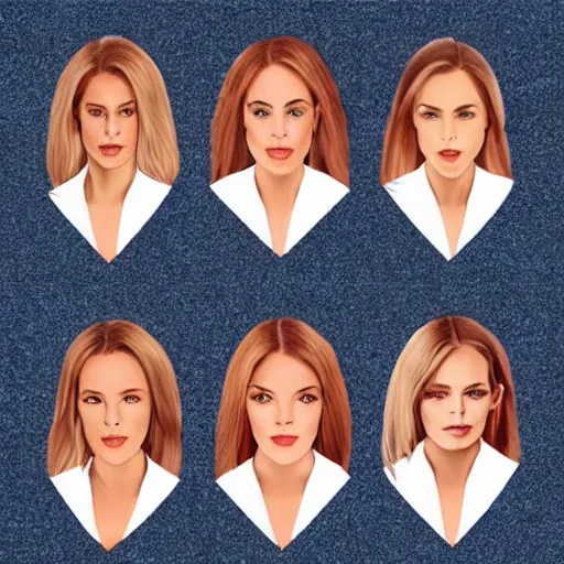 Image similar to “ a row of identical pretty women, clones, hyper realistic, in the style of houston sharp ”