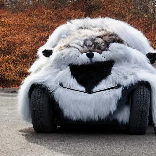 Image similar to furry car, car with thick fur