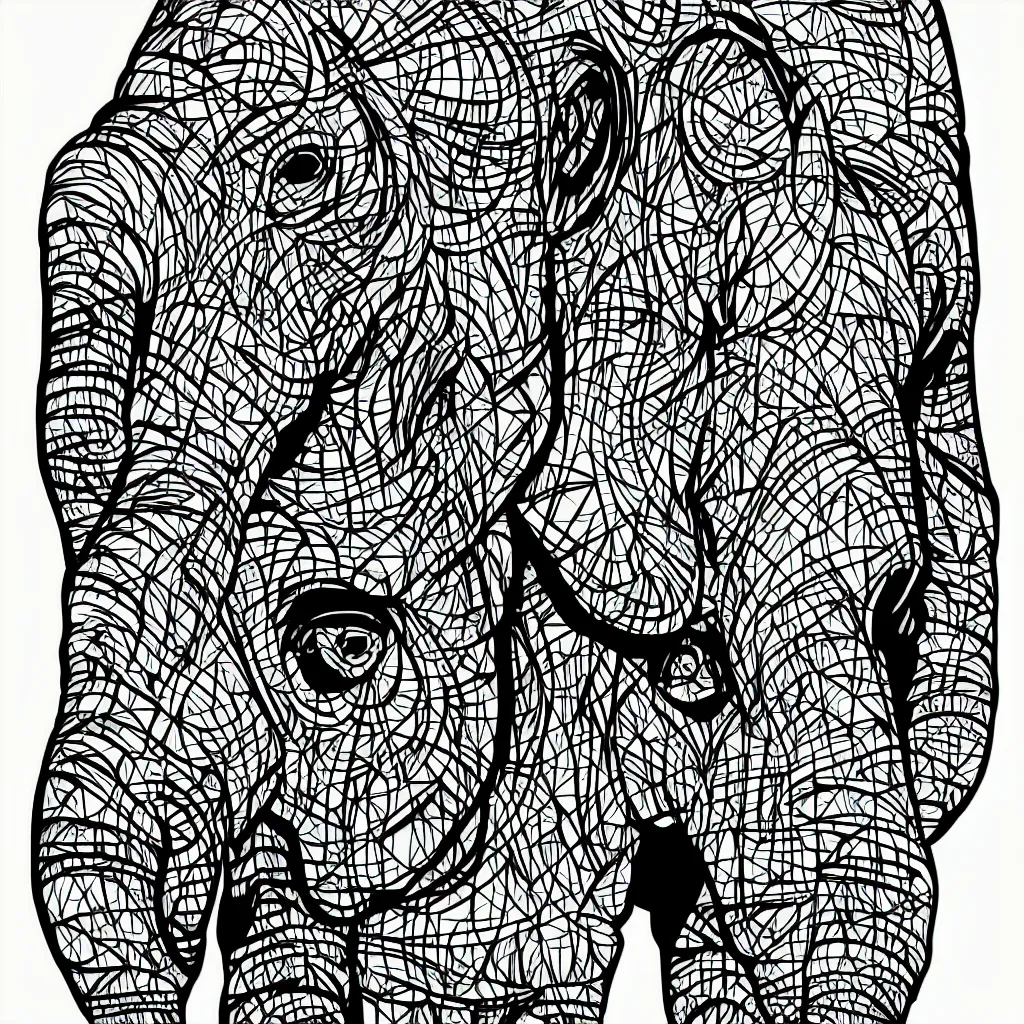 Image similar to cubist style vector elephant art