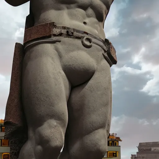 Image similar to greek statue of bob the builder, magnificent aesthetic, realistic, detailed statue, artstation, elegant