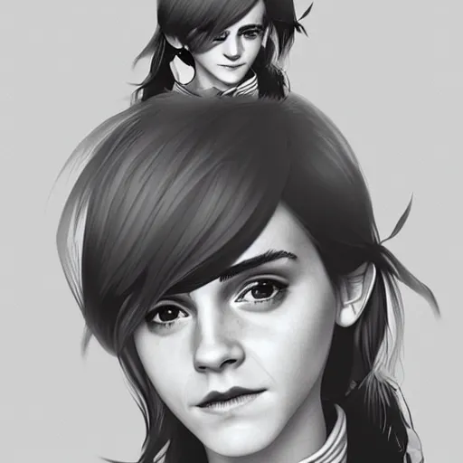 Prompt: Emma Watson in the style of Na Honjaman Rebeleop, by Jang-Sung Rak (aka Dubu), epic artwork, vector art, digital art, trending on Artstation