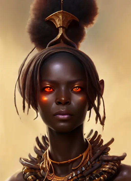 Prompt: character concept art of a dark fantasy african ameircan female, key visual, realistic shaded perfect face, fine details, dystopian environment and background, by stanley artgerm lau, wlop, rossdraws, james jean, andrei riabovitchev, marc simonetti, and sakimichan, trending on artstation