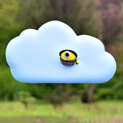 Image similar to a cloud shaped like a minion