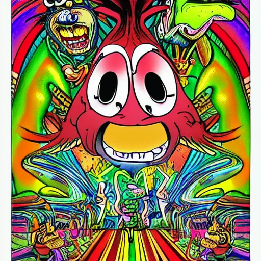 Prompt: ren and stimpy psychedelic dmt trip