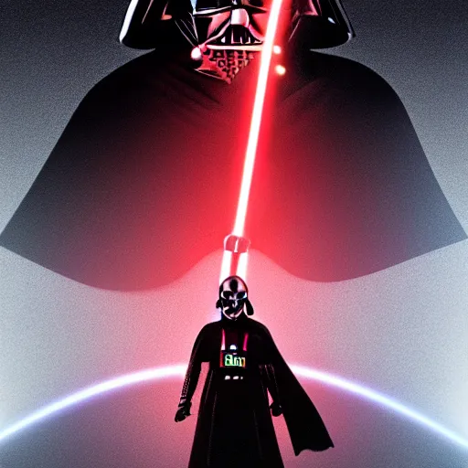 Prompt: darth vader piercing his red lightsaber into the heart of luke skywalker, wide angle shot, diffuse lighting, fantasy, intricate, elegant, highly detailed, lifelike, photorealistic, digital painting, illustration, concept art, smooth, sharp focus, a 2 4! film cinematography, unreal engine, cinematic, hyper realism, high detail, octane render, 8 k