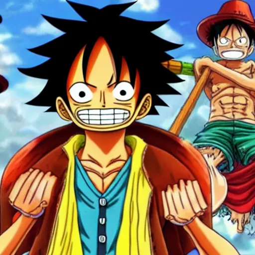 Prompt: luffy from one piece anime as zac from league of legends