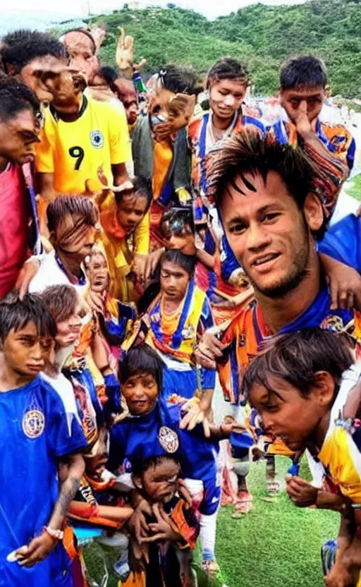 Image similar to neymar jr. with muori face tribals