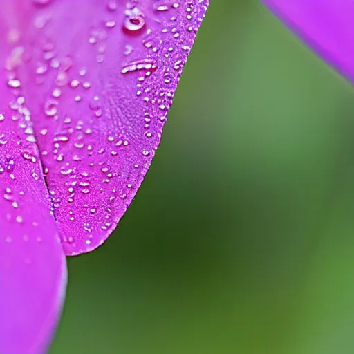 Prompt: dew drop on a flower petal