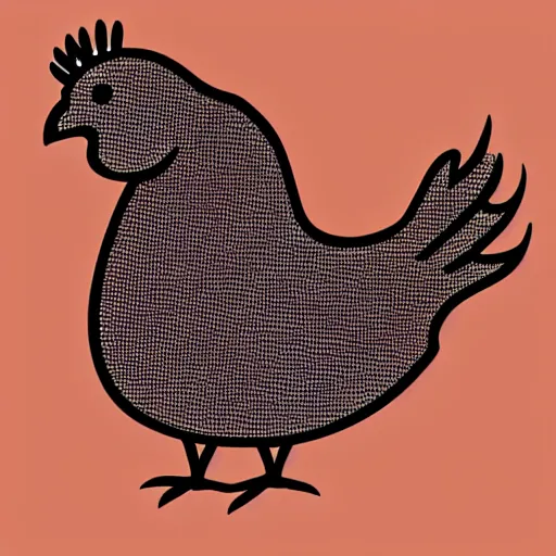 Prompt: a cartoon chicken, vector line art