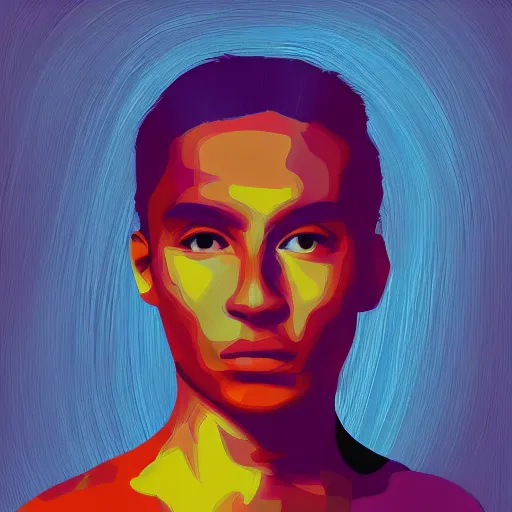 Prompt: simplistic digital art portrait. bold large brushstrokes, minimal design, photoshop brush