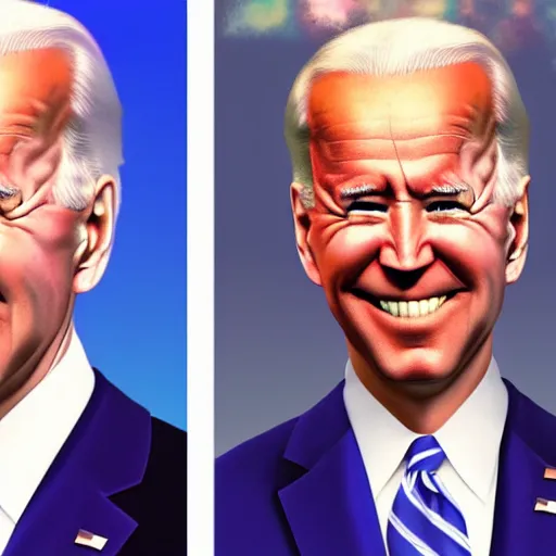 Image similar to joe biden drawn in the style of dragon ball z