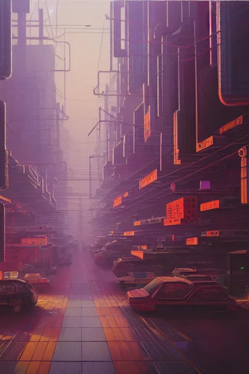 Prompt: downtown tokyo in a redwood solar punk vision, oil on canvas by klaus burgle, simon stalenhag, ultra - realistic 3 d depth shading