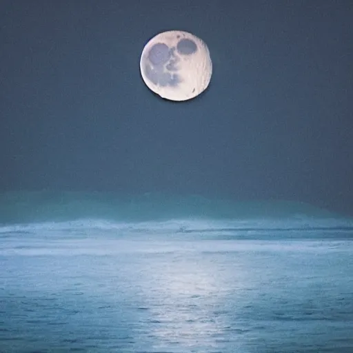 Image similar to the moon crashing into the sea