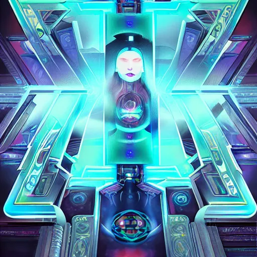 Image similar to Enigma, digital painting, card game illustration, Android Netrunner