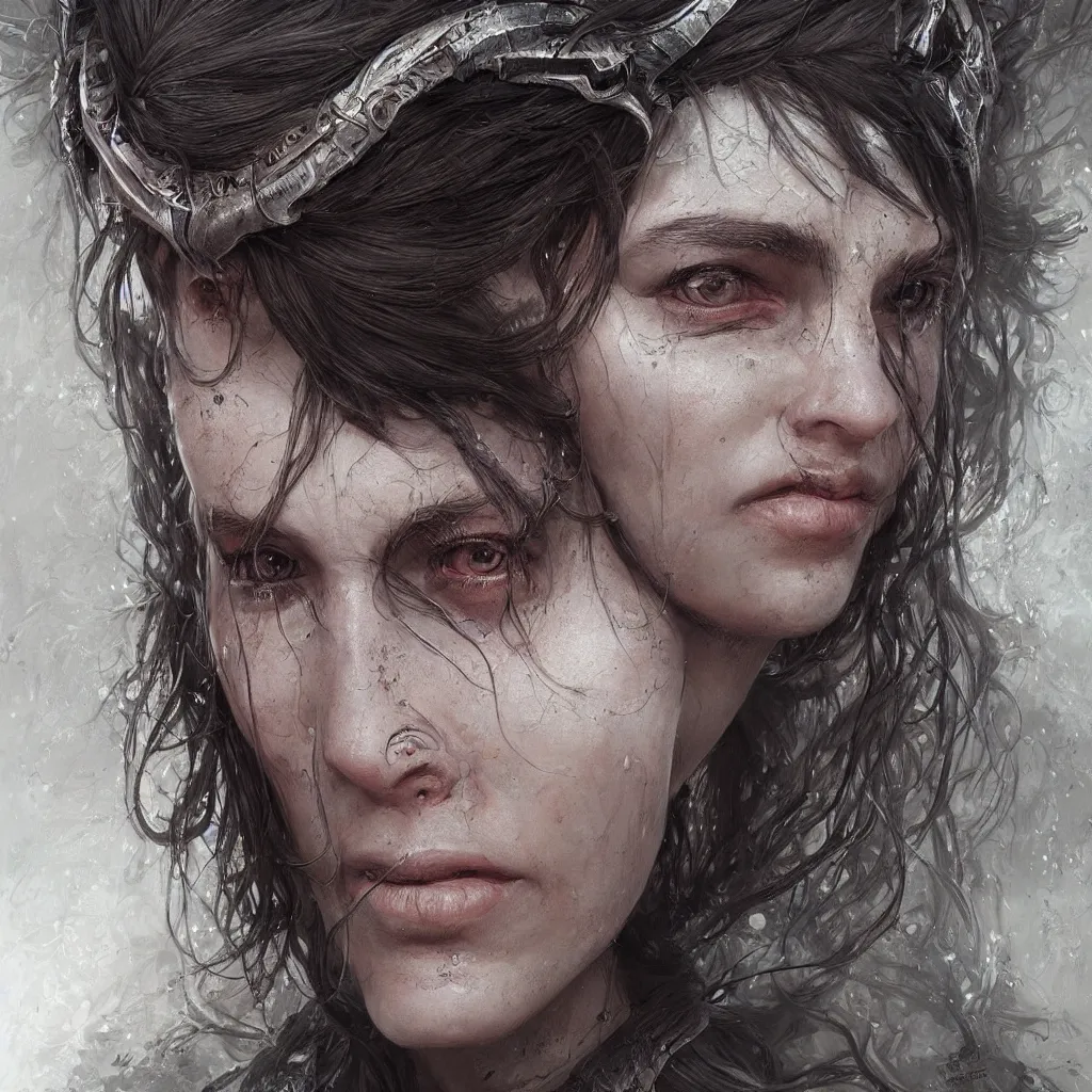 Prompt: Hyper realistic detailed portrait of a young Paludnitsa. Fantasy art by Eddie Mendoza, detailed and intricate environment, highly detailed, award winning art.