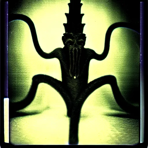 Prompt: nyarlathotep, beautiful, award winning photo, hyperealistic detailed photography polaroid, 5 0 mm lens, motion blur, grainy image