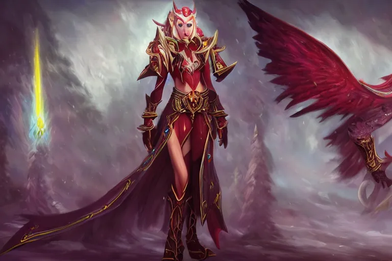 Image similar to blood elf, world of warcraft, trending on art station, fantasy, smooth