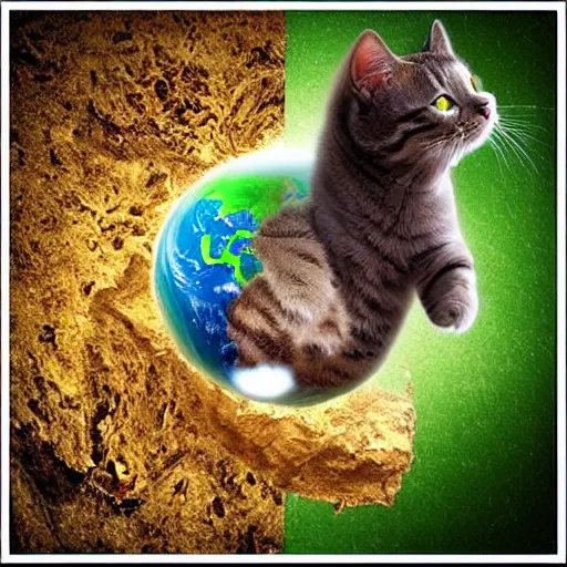 Prompt: “Earth being destroyed by cats”