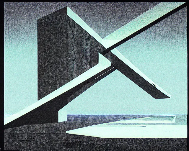 Image similar to seapunk brutalism. vaporwave album cover. hugh ferriss seapunk