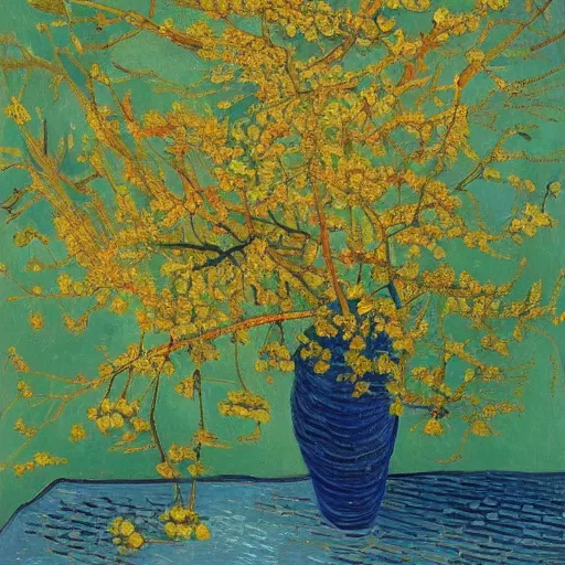 Prompt: a painting of linden blossom in the style of van Gogh