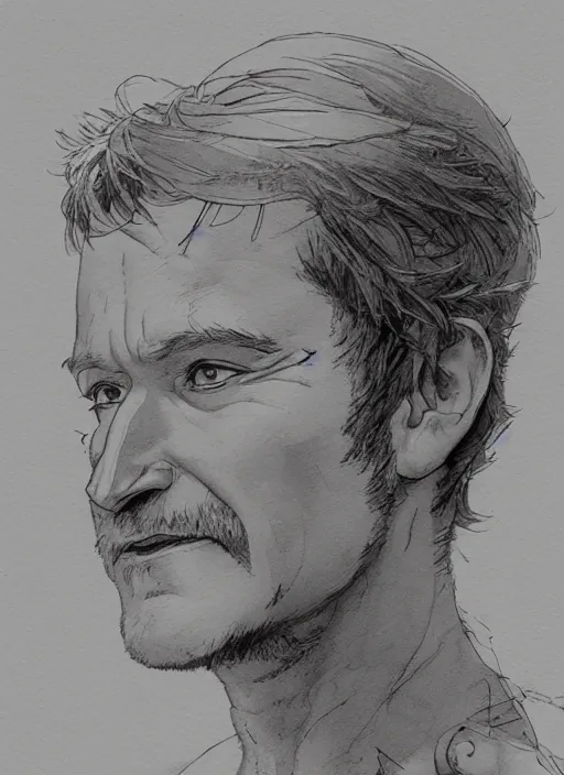 Image similar to portrait, Robin Williams as Peter Pan, watercolor, dramatic lighting, cinematic, establishing shot, extremely high detail, foto realistic, cinematic lighting, pen and ink, intricate line drawings, by Yoshitaka Amano, Ruan Jia, Kentaro Miura, Artgerm, post processed, concept art, artstation, matte painting, style by eddie mendoza, raphael lacoste, alex ross