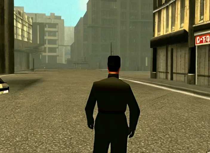 Image similar to lonely city streets. screenshot of goldeneye. nintendo 6 4 ( 1 9 9 6 )