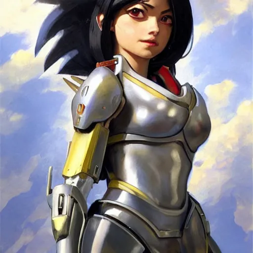 Image similar to greg manchess portrait painting of partially armored battle angel alita as overwatch character, medium shot, asymmetrical, profile picture, organic painting, sunny day, matte painting, bold shapes, hard edges, street art, trending on artstation, by huang guangjian, gil elvgren, ruan jia, greg rutkowski, gaston bussiere