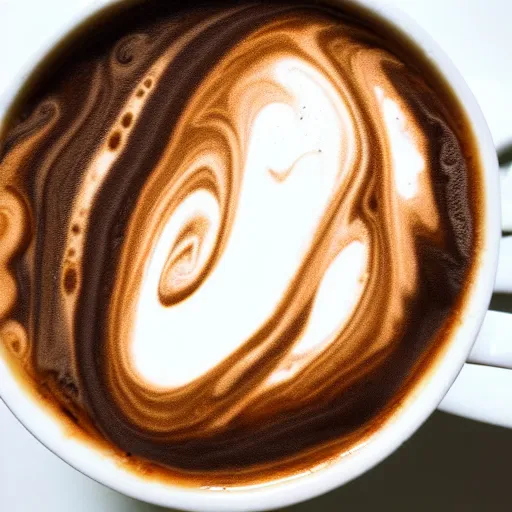 Prompt: The planet Jupiter as cream and foam on a cup of coffee