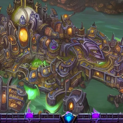 Image similar to the city of Zaun Undercity from League of Legends Arcane