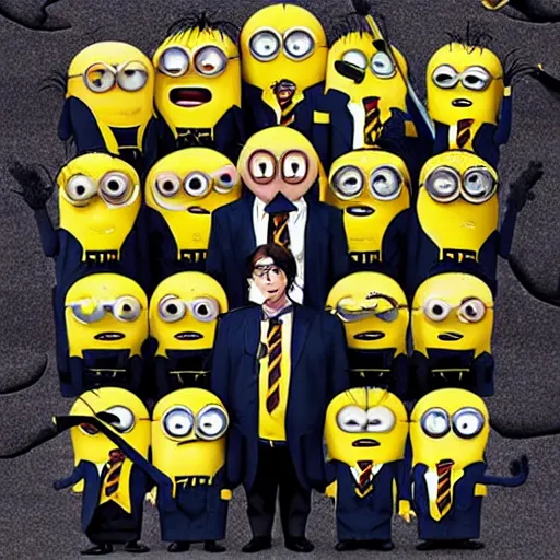 Prompt: Harry Potter, the minions