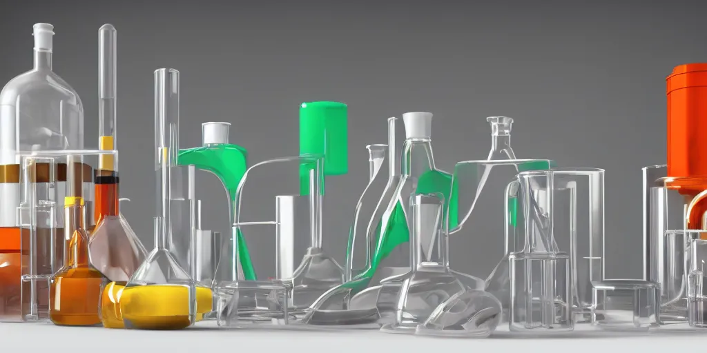 Image similar to instruments being used to mix chemicals, scientist, blender, 3d, apartment