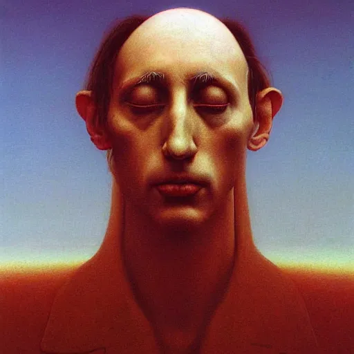 Image similar to ! dream portrait of porter robinson by zdzisław beksinski