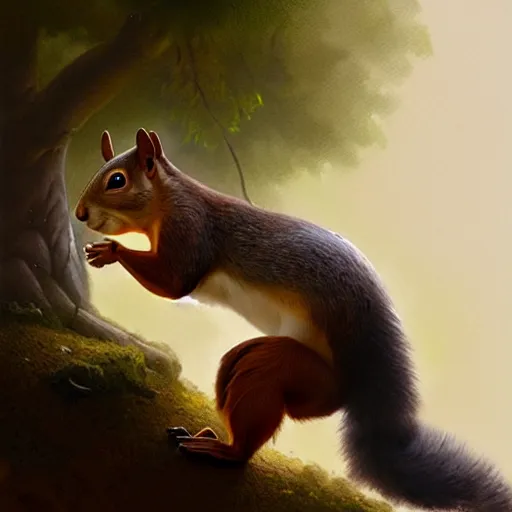 Prompt: a muscular gay squirrel, 8 k, harsh lighting, by greg rutkowski