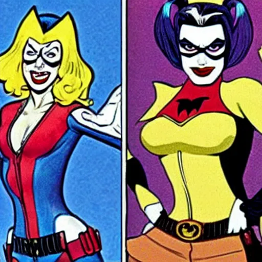 Prompt: harley quinn in the adam west batman tv show