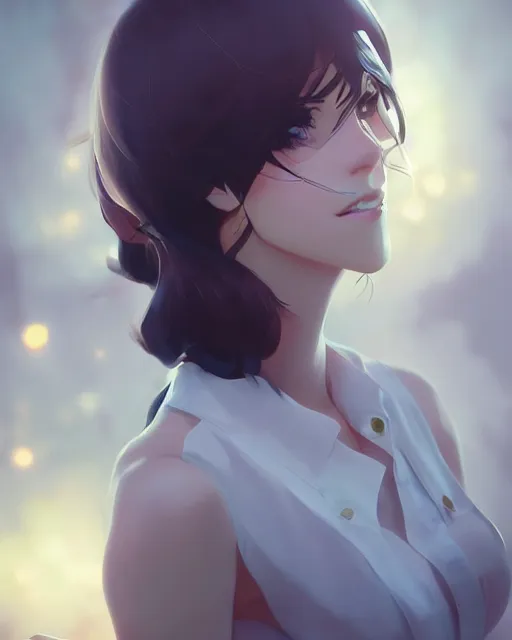 Image similar to a sophisticated woman, full shot, atmospheric lighting, detailed face, by makoto shinkai, stanley artgerm lau, wlop, rossdraws