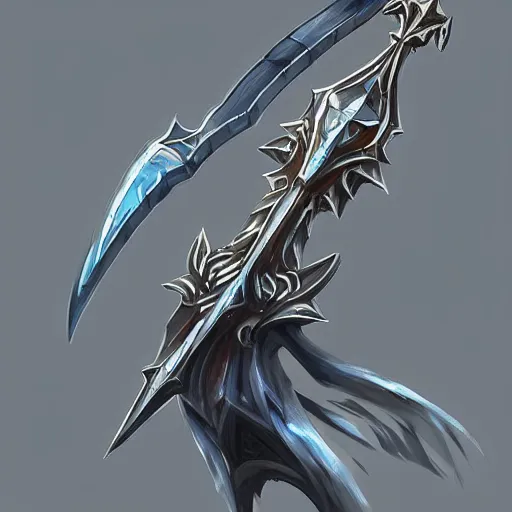 Image similar to concept art of crystal blade, blade design, fantasy blade, fantasy, behance, pinterest, deviantart, artstation, weapons concept art, design, rpg, weapon, detailed, digital art, incredible, digital painting