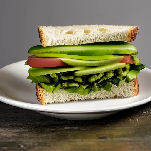 Image similar to a photo of a sandwich of kiwi, professional, studio, 4 k