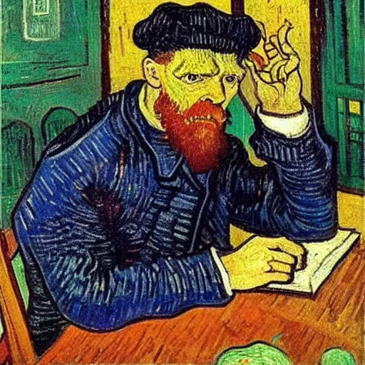 Image similar to hermeneutics professor by van gogh