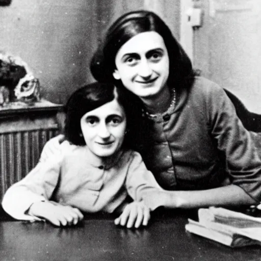 Image similar to Photograph of anne frank and her family in a room