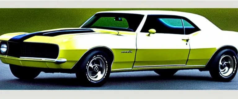 Image similar to Chevrolet Camaro Z/28 (1968), created by Barclay Shaw