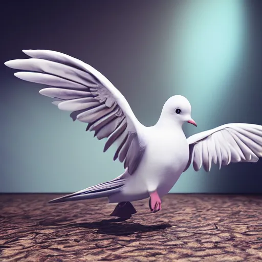 Image similar to magic dove. digital art. art station. unreal engine. render. unreal 5. award winner. realistic. high detail. hyper realistic.