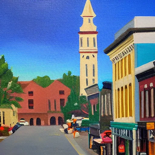 Image similar to beautiful oil painting of downtown galva by olaf krans