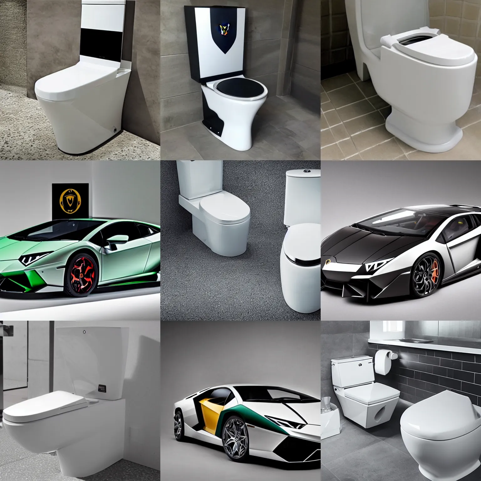 Prompt: toilet made by lamborghini