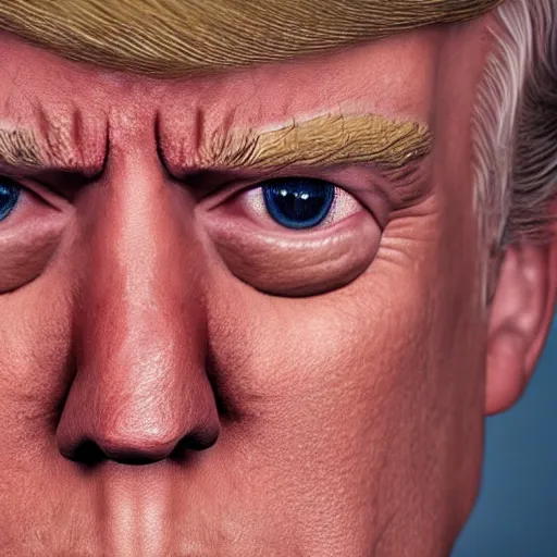 Image similar to close up of donald trump's face, 4 k, octane render