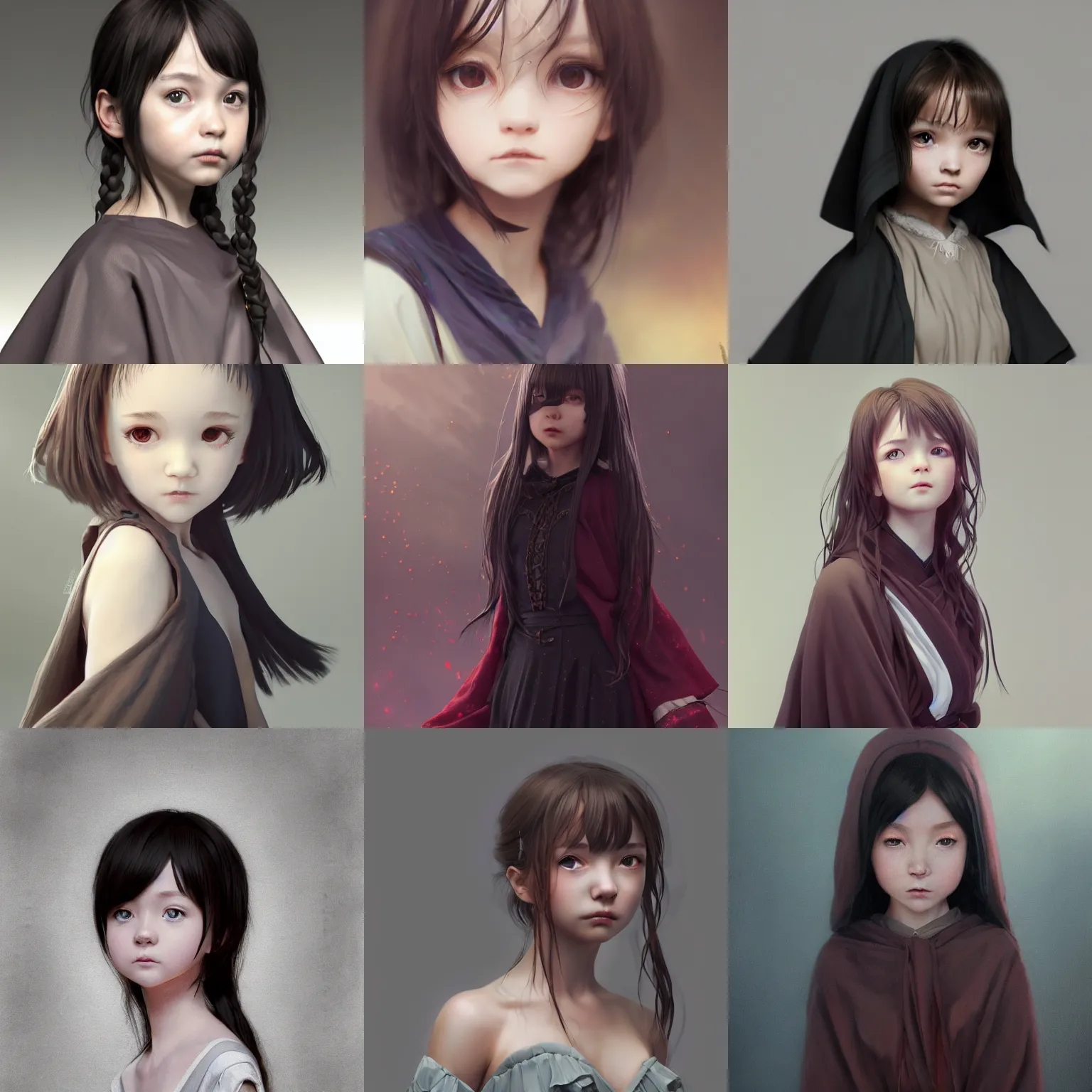 Image similar to Clothed.realistic style at CGSociety by WLOP,ilya kuvshinov,krenz cushart,Greg Rutkowski,trending on artstation.Zbrush sculpt colored,Octane render in Maya,Houdini VFX.Realistic fantasy cute young girl who is dark disciple,expressing joy,wearing mystic robe,silky hair, deep eyes.Oil painting.Cinematic dramatic atmosphere,sharp focus,soft volumetric studio lighting.