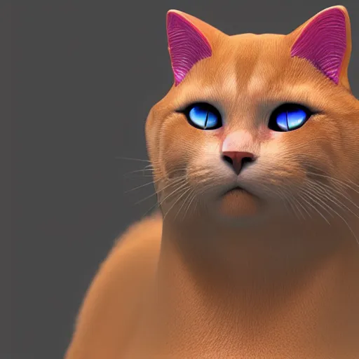 Prompt: colorful anthromorphic cat portrait detailed photorealistic character concept 3d render