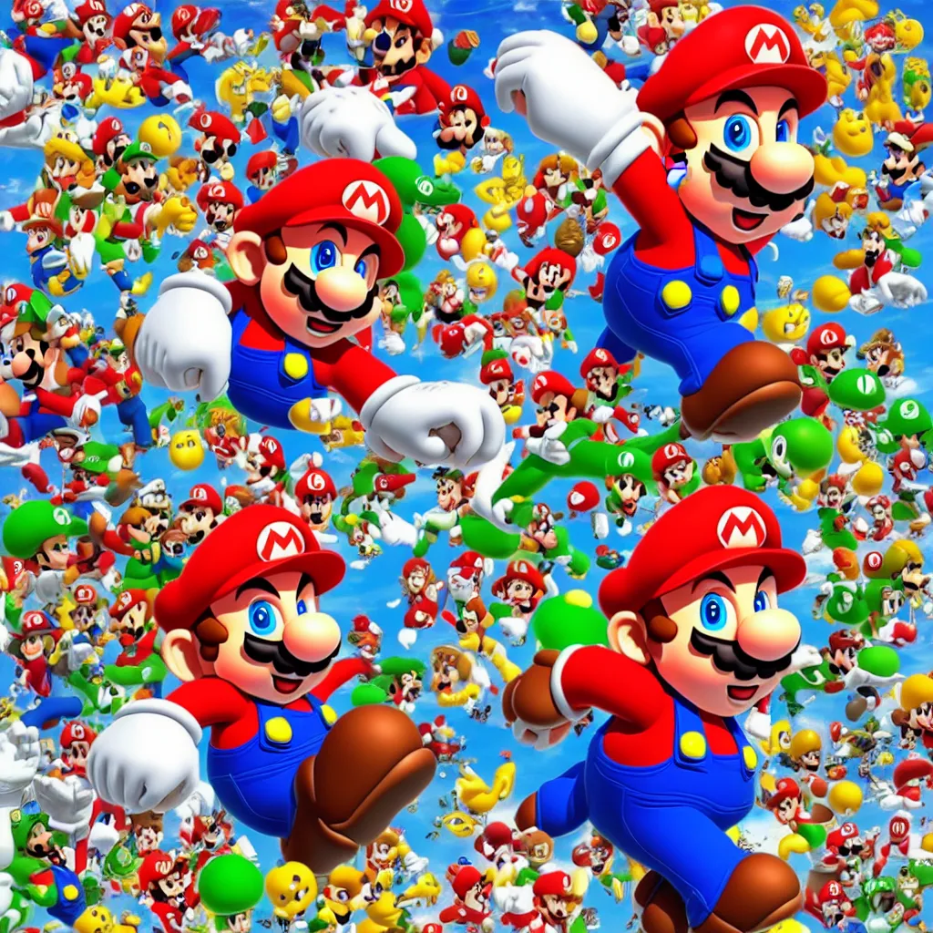 Prompt: the inside of mario brother