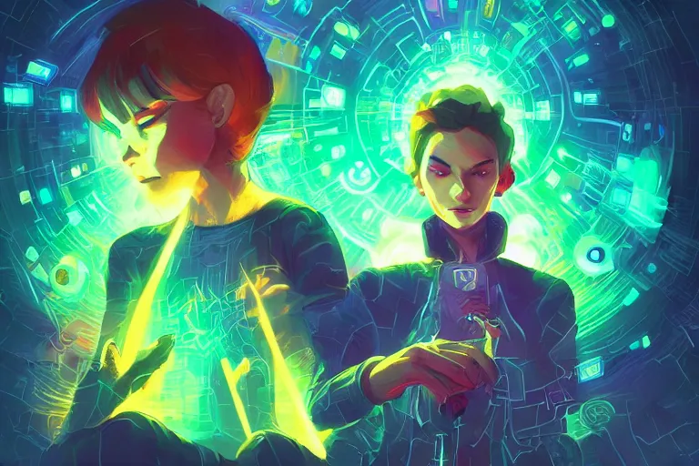 Image similar to magic skill danger sense inside matrix deepdream radiating a glowing aura stuff loot legends stylized digital illustration video game icon artstation lois van baarle, ilya kuvshinov, rossdraws,